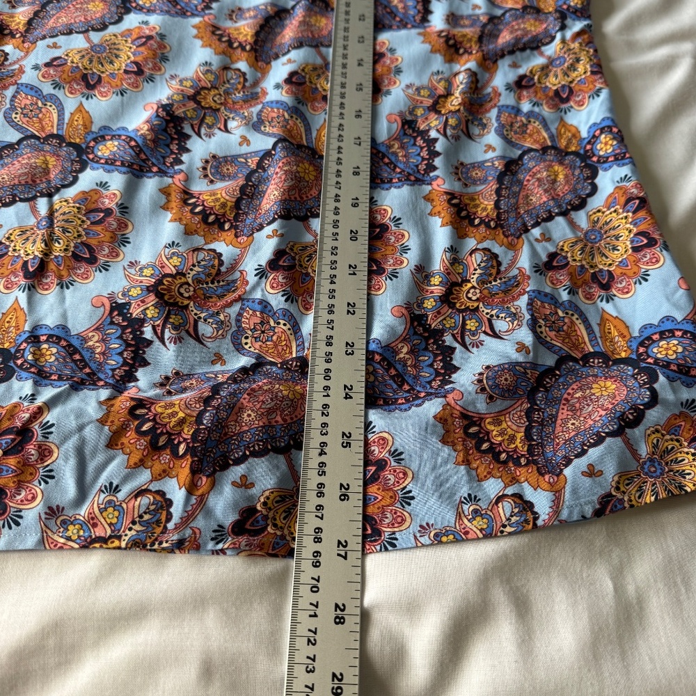 SoyaConcept Women's Floral Short Sleeve Pullover Blouse Blue Large Boho‎ Paisley - Picture 10 of 12